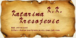 Katarina Kresojević vizit kartica